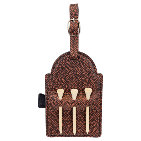 Football Leatherette Golf Bag Tag with 3 Tees