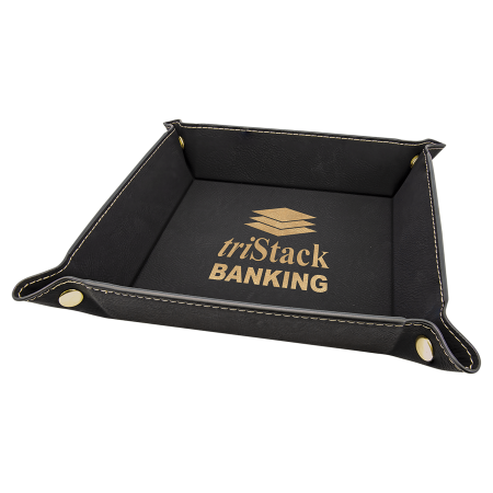 Leatherette Folding Tray with Gold Snaps (P1-0013)