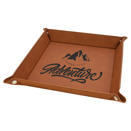 Rawhide Leatherette Folding Tray with Snaps (PF-31-0002)