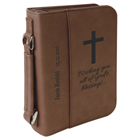 Dark Brown Leatherette Cover with Handle and Zipper (PF-51-0006)