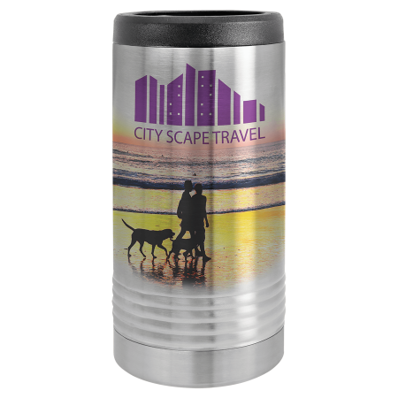 Full Color Polar Camel Slim Beverage Holder-Stainless Steel