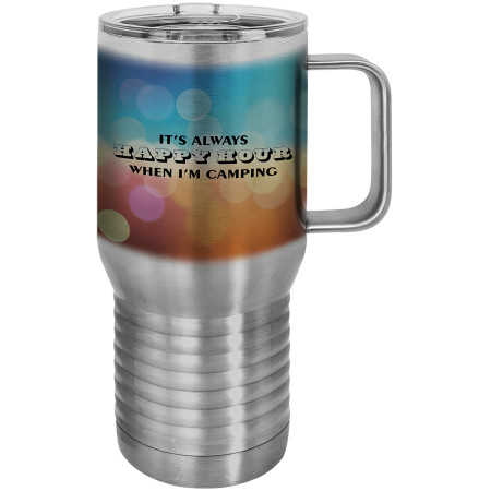Full Color Polar Camel 20 oz. Travel Mug with Slider Lid - Stainless Steel