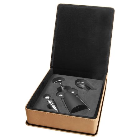 Light Leatherette 3 - Piece Wine Tool Set