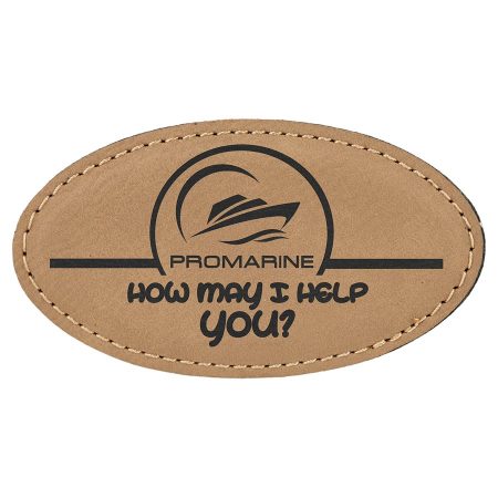 Light Leatherette Oval Name Badge with Magnet