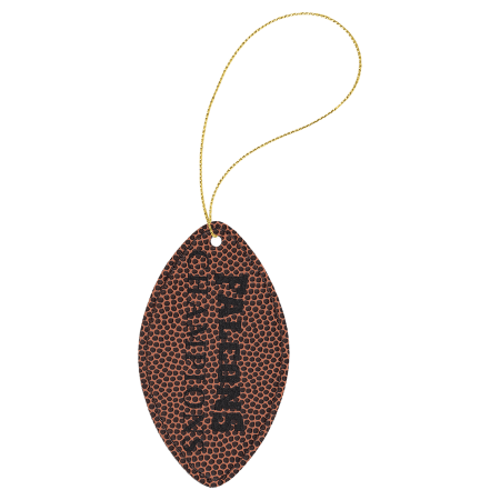 Football Leatherette Double Sided Ornament with Gold String