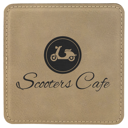Light Leatherette Square Coaster