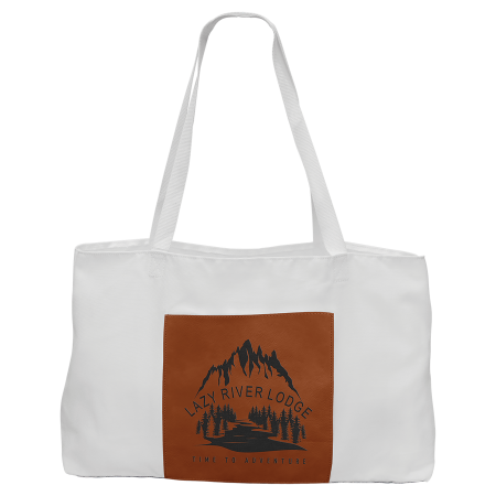 Rawhide Leatherette Canvas Bag with Pocket and Gusset