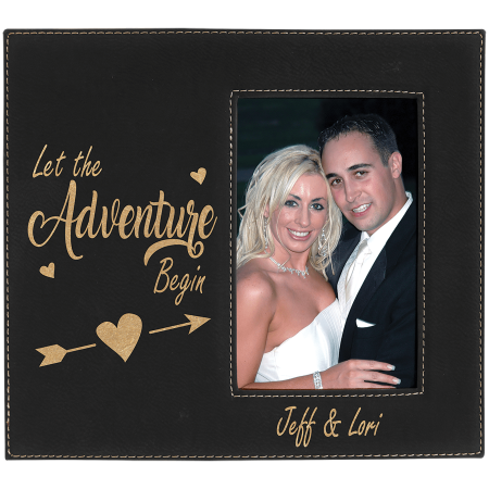 4" x 6" Leatherette Photo Frame with Personalization Area