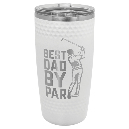 Polar Camel 20 oz. White Golf Tumbler with Dimples and Slider Lid