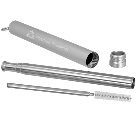Polar Camel Stainless Steel Collapsible Metal Straw with Cleaning Brush, Case